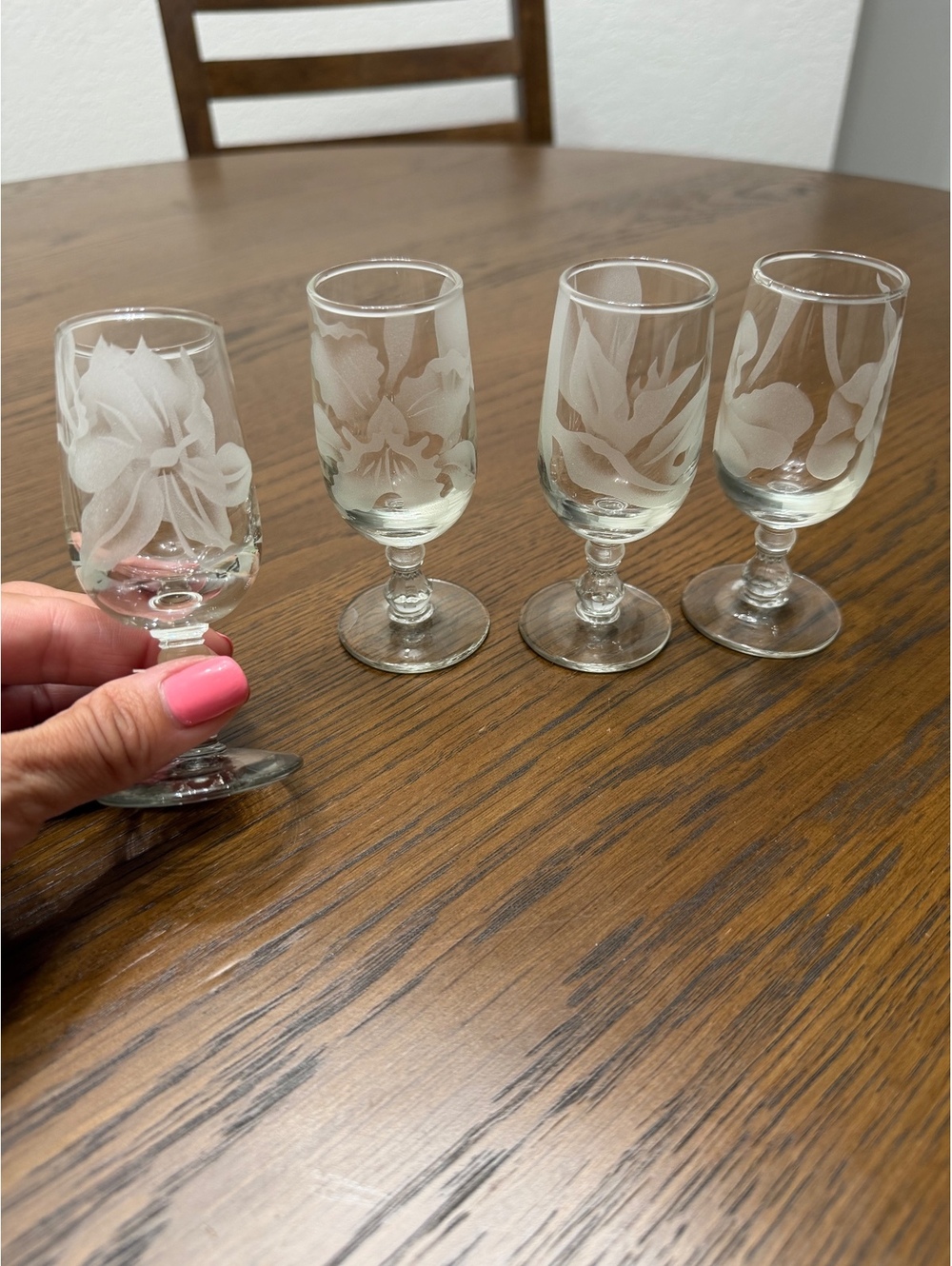 Vintage etched glassware